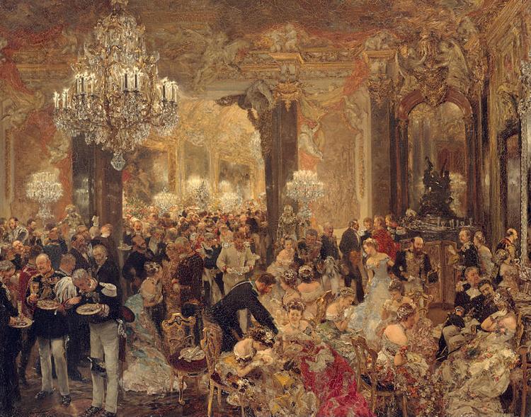 Adolph von Menzel The Dinner at the Ball oil painting picture
